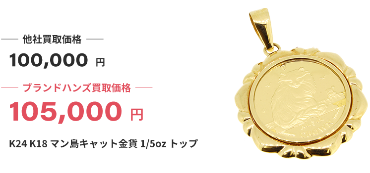 ブランド買取ブランドハンズ大阪K24マン島金貨買取
