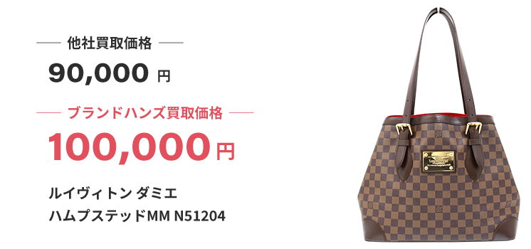 ブランド買取ブランドハンズルイヴィトン-ダミエ-ハムプステッドMM-N51204トートバッグ買取