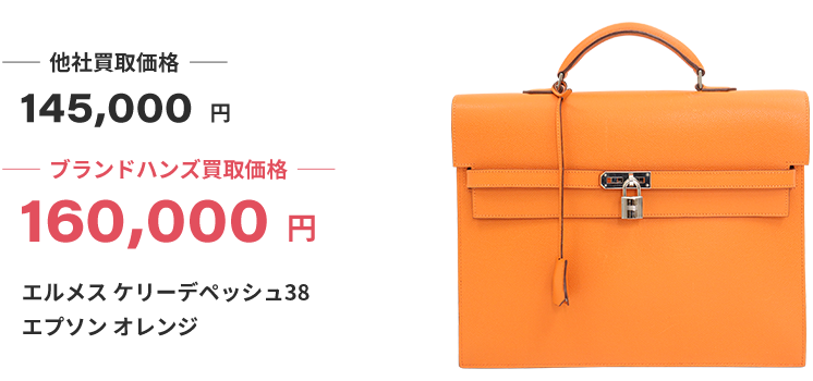 ブランド買取ブランドハンズ河原町エルメスケリーデペッシュ38エプソンオレンジ買取