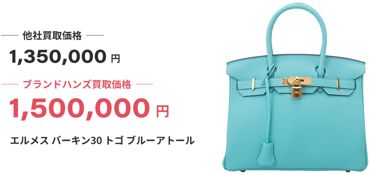 ブランド買取ブランドハンズ西宮エルメスバーキン30トゴブルーアトール買取