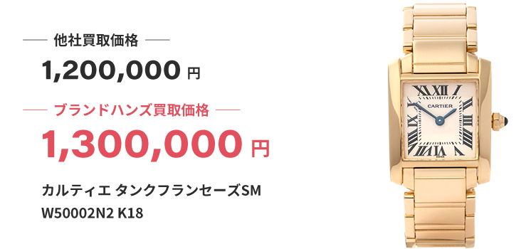 ブランド買取ブランドハンズ難波カルティエタンクフランセーズSMW50002N2K18買取