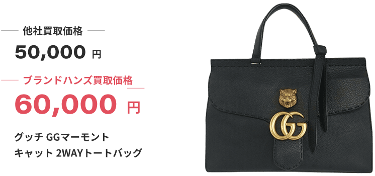 ブランド買取ブランドハンズ宝塚グッチGGマーモントキャット2WAYトートバッグ買取