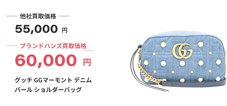 ブランド買取ブランドハンズ西宮グッチGGマーモントデニムパールショルダーバッグ買取