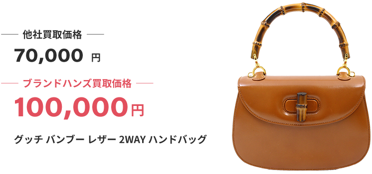 ブランド買取ブランドハンズ川西グッチバンブーレザー2WAYハンドバッグ-買取
