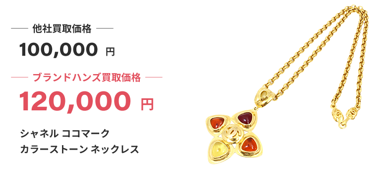 ブランド買取ブランドハンズ河原町シャネル-ココマーク-カラーストーン-ネックレス買取