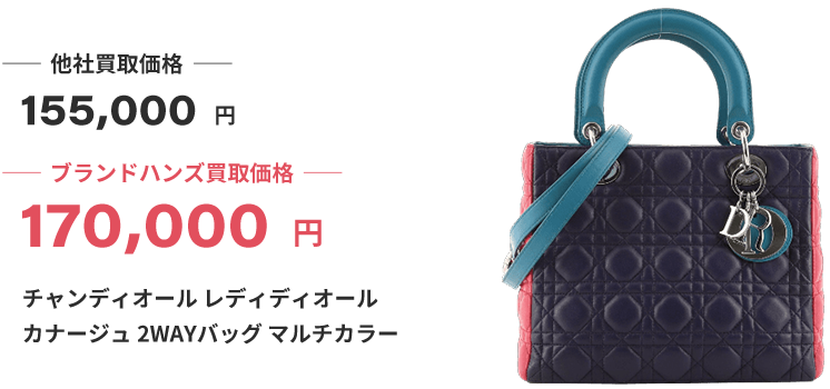 ブランド買取ブランドハンズ河原町ディオールレディディオールカナージュ2WAYバッグマルチカラー買取