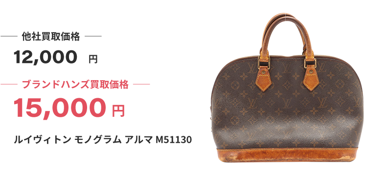 ブランド買取ブランドハンズルイヴィトン-モノグラム-アルマ-M51130ハンドバッグ買取
