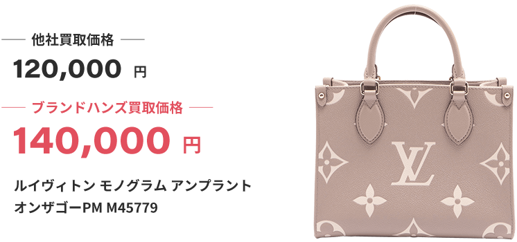 ブランド買取ブランドハンズ河原町ルイヴィトン-モノグラム-アンプラント-オンザゴーPM-M45779トートバッグ買取