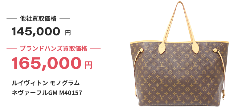 ブランド買取ブランドハンズルイヴィトン-モノグラム-ネヴァーフルGM-M40157トートバッグ買取