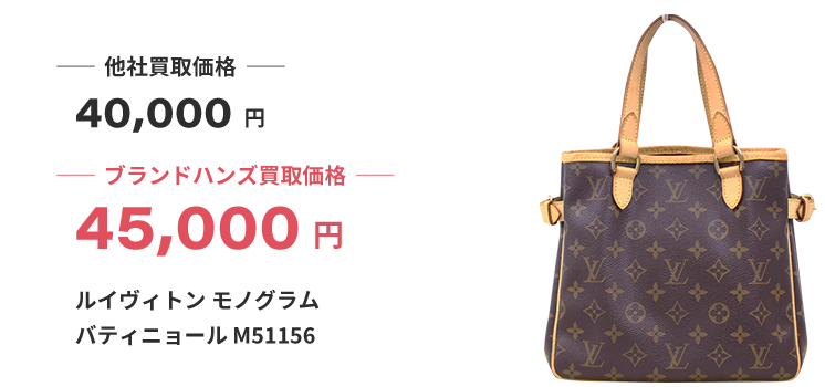 ブランド買取ブランドハンズルイヴィトン-モノグラム-バティニョール-M51156ハンドバッグ買取