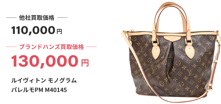 ブランド買取ブランドハンズルイヴィトン-モノグラム-パレルモPM-M401452wayトートバッグ買取