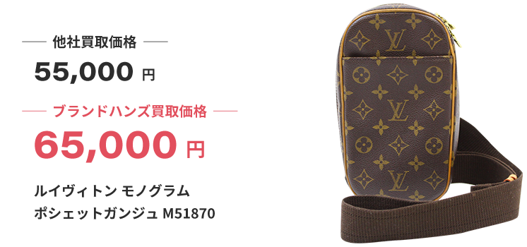 ブランド買取ブランドハンズルイヴィトン-モノグラム-ポシェットガンジュ-M51870バッグ買取