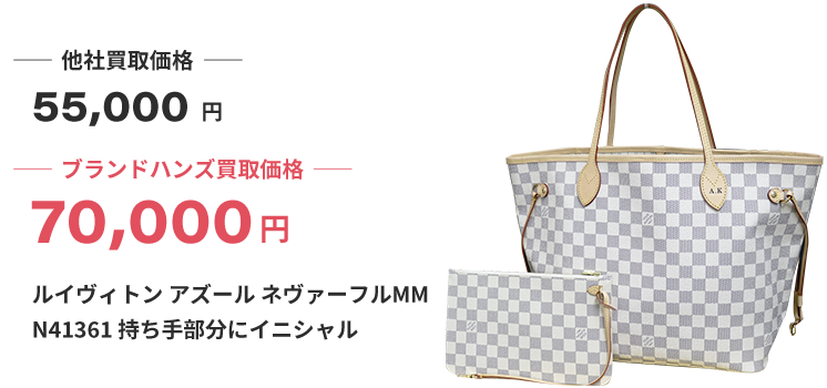 ブランド買取ブランドハンズルイヴィトンアズールネヴァーフルMM-N41361トートバッグ買取