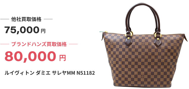 ブランド買取ブランドハンズルイヴィトンダミエサレヤMM-N51182ハンドバッグ買取