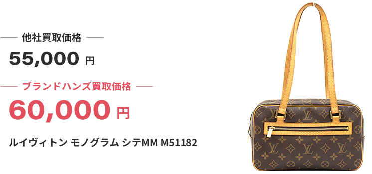 ブランド買取ブランドハンズルイヴィトンモノグラムシテMM-M51182バッグ買取