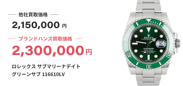 ブランド買取ブランドハンズ河原町ロレックス-サブマリーナデイト-グリーンサブ-116610LV時計買取