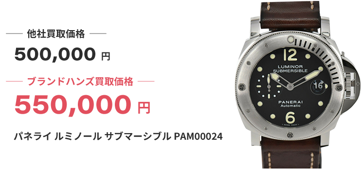 ブランド買取ブランドハンズ吹田時計パネライルミノールサブマーシブルPAM00024買取