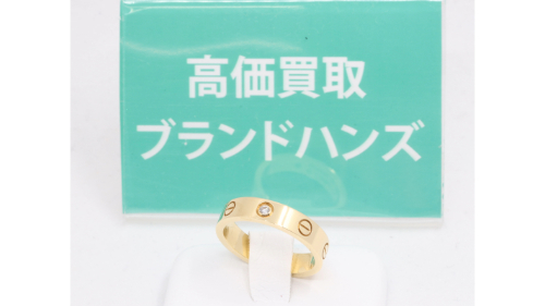 カルティエのK18YGのミニラブリング全体