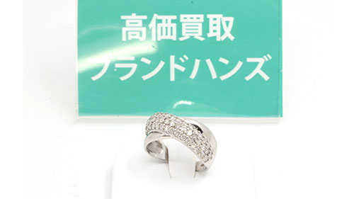 傷のあるPt900のダイヤリング全体