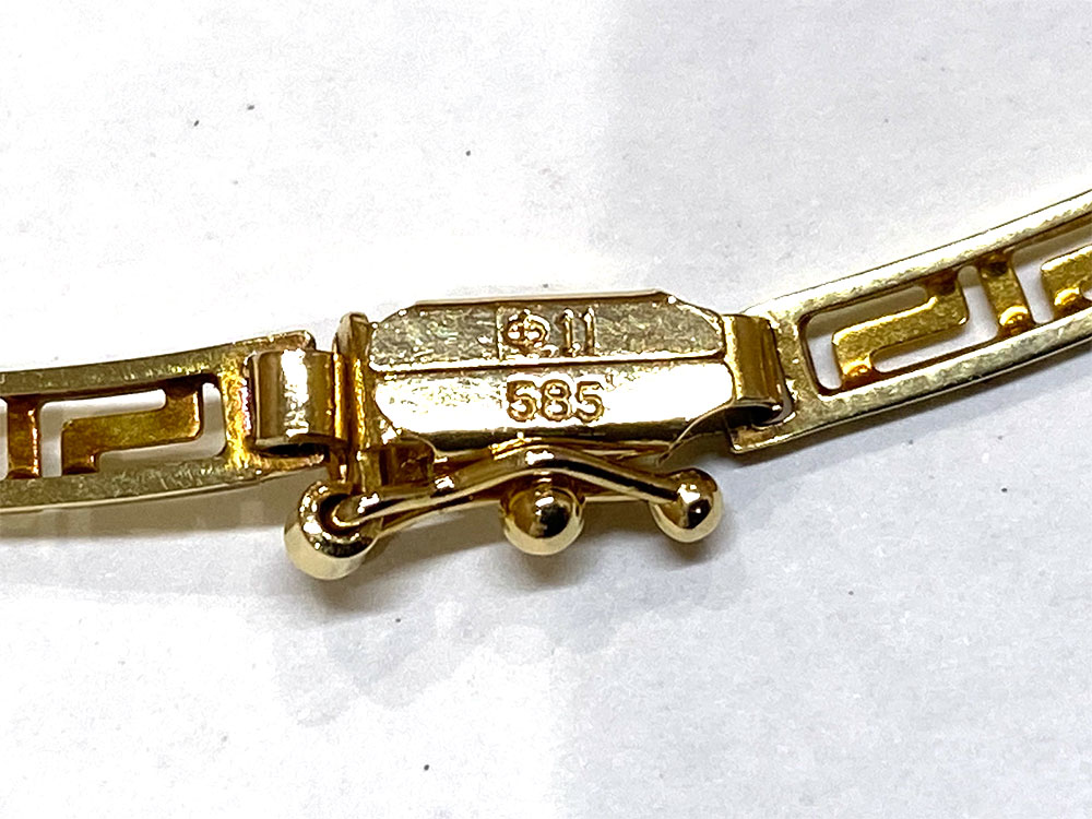 585刻印のK14ネックレス 刻印