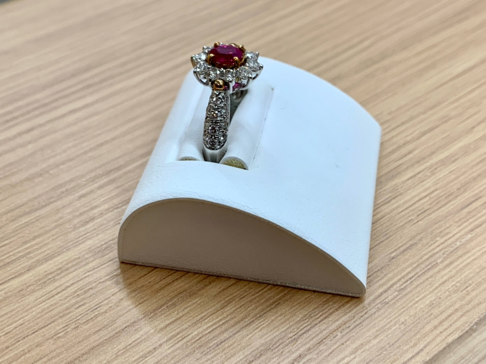 PT900K18ルビーダイヤリング左横