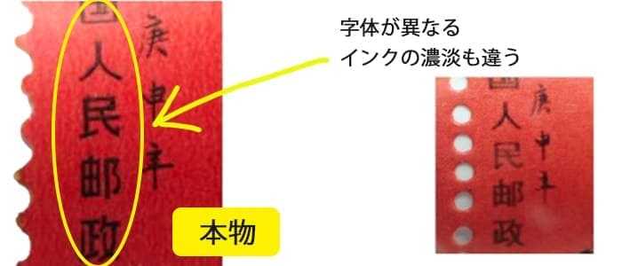 中国切手赤猿文字