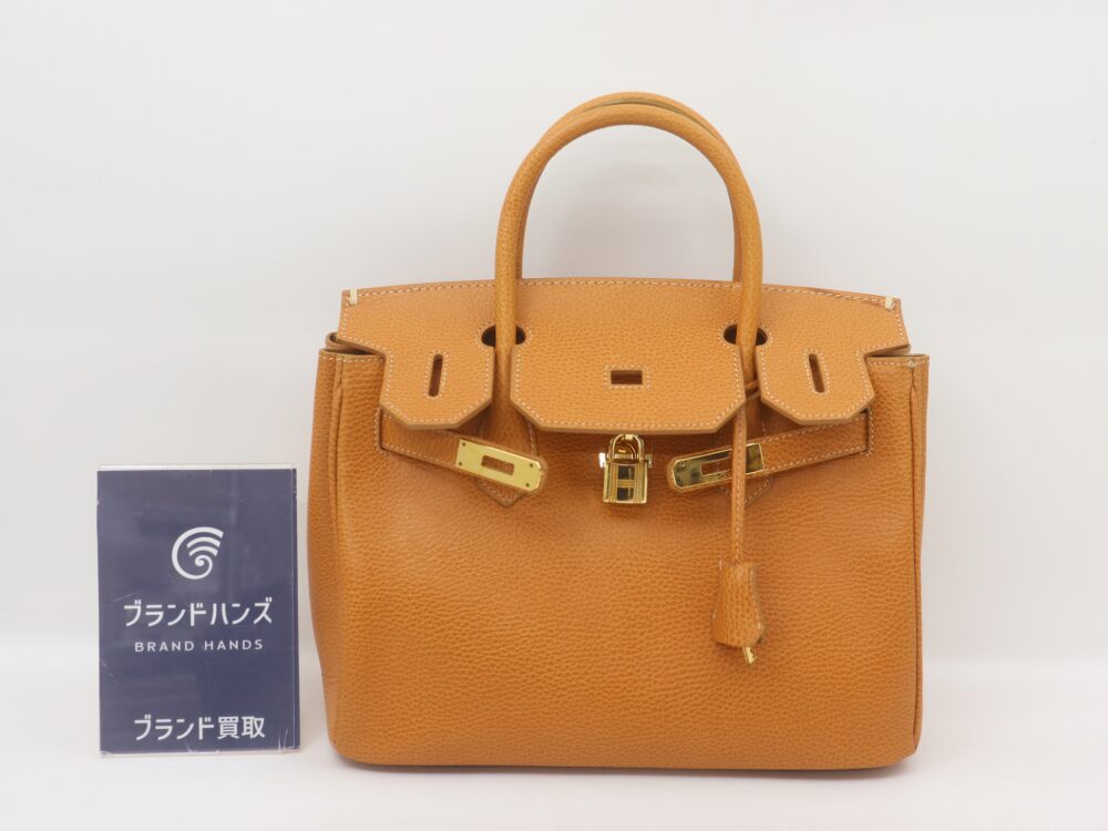 ハイクラスレザーバーキン型ハンドバッグ正面