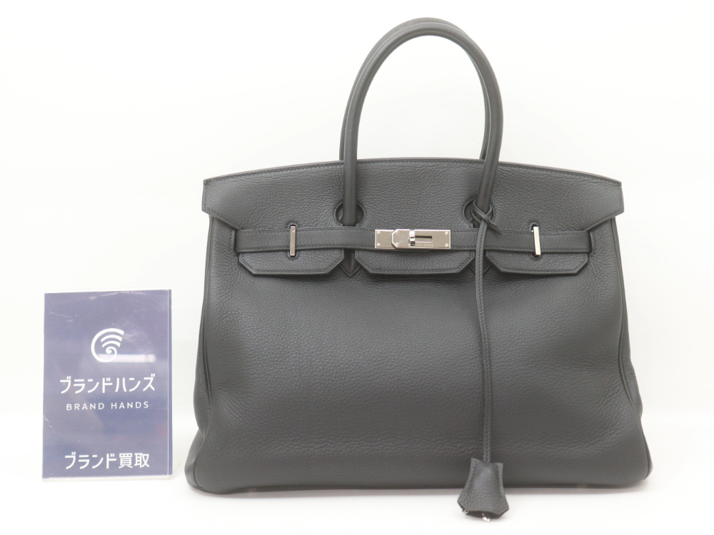 エルメスのバーキン35トゴ黒□F刻印正面